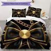 Gorgeous Ribbon Bow Pattern Bedding uilt Set uilt Cover Pillowcase Home Decoration Birthday Gift (1 * duvet cover + 2 * pillowcase without core)