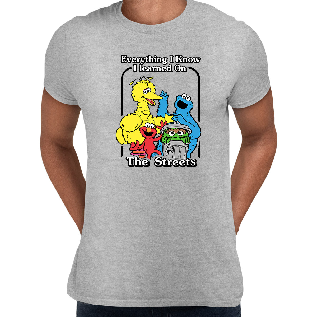 Street Everything I Know I Learned On The Streets Mens T-shirt S серый