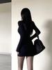 2026 Autumn/Winter Knit Slim-Fit Long Sleeve Little Black Dress