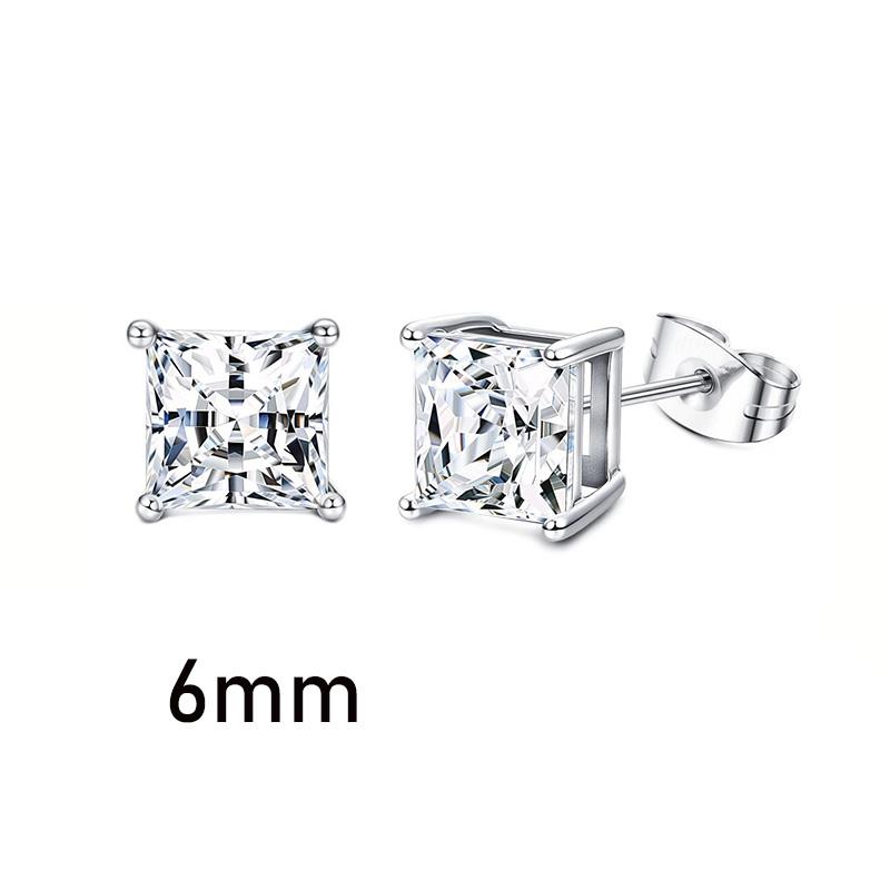 1 Pair Gothic Viking Rune Stud Earrings For Women/Men Stainless Steel Cubic Zirconia Rock Punk Piercing Jewelry
