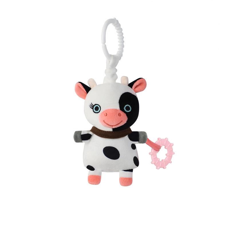 BBSKY Cute Farm Animal Car Pendant with Copper Bell - Sheep, Cow, Pig, Duck Soothing Hanging Toy 15cm