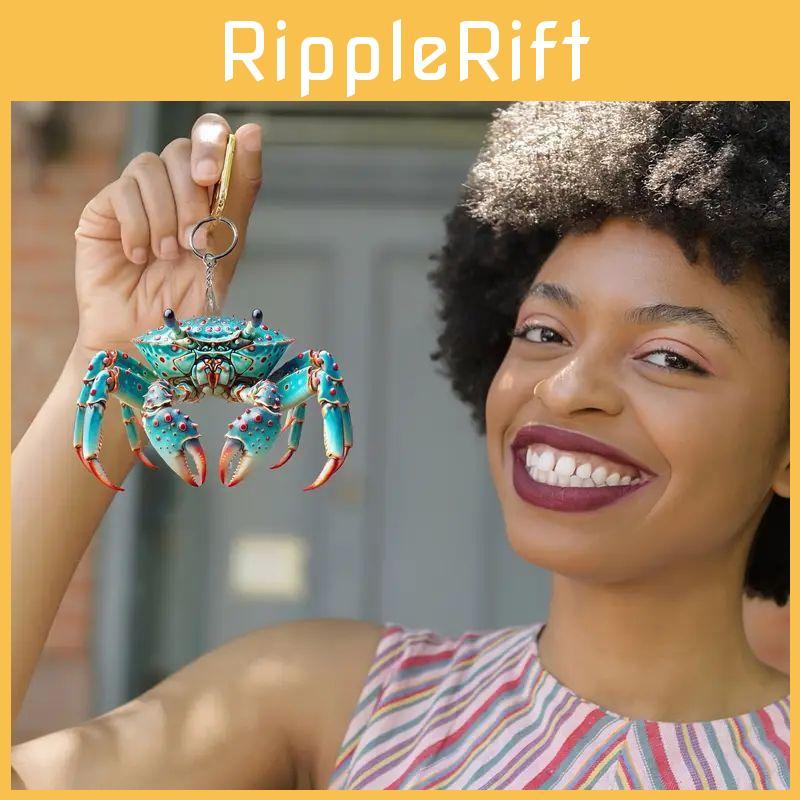 Creative Acrylic Crab Keychain Decoration For Car Interior Stylish Unique Design