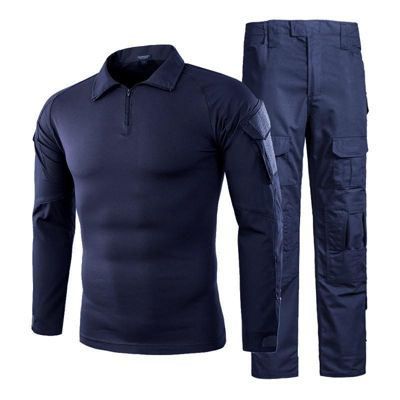 Herren Taktisches Camouflage Kampfanzug Set Langarm Militärstil Outdoor Trainingsanzug
