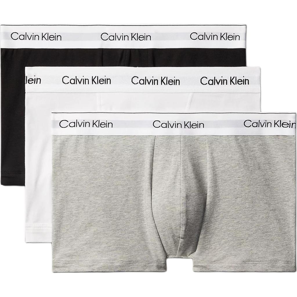 CALVIN KLEIN Tailored Fit Casual Comfort No-Ride-Up Logo Waistband Mid-Rise Trunks Euro Fit Men 3-Pack LV00NB4286-MP1