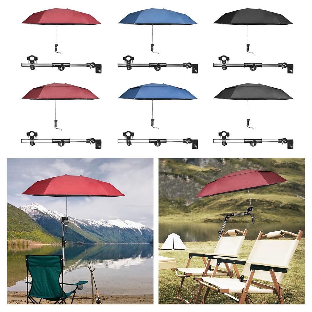 Chair Umbrella with Clamp Waterproof Sun Protection 360 Degree Adjustable