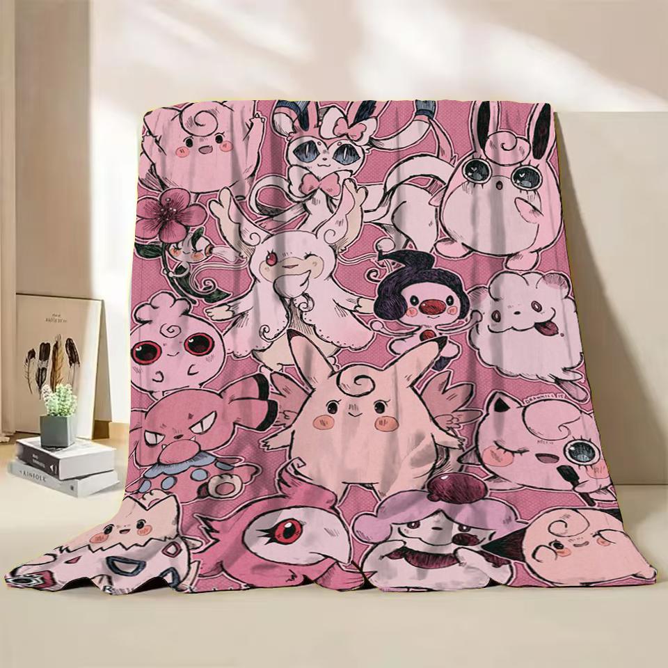 

Pokemon Jigglypuff Flannel Kids Blanket Cartoon Cute Plush for Home Bedroom Sofa Picnic Office Cover Soft Blankets Winter Gifts 30x40in