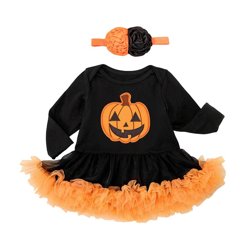 Halloween Costume for Baby Cute Fancy Pumpkin Long Newborn Cute Kids Costume [HarnyLoom] Kids, Pumpkin, Clothes, Girls, Kigurumi, Dress, Skirt,