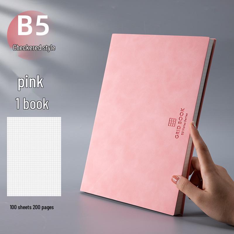 Hand-Painted Grid Notebook: Stylish A5/B5 for College Students with Thick Pages, A4 Journal