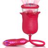 Rose 2-in-1 Mit Zunge Leckender Stoßender Vibrator Sexspielzeug Dildo Für Frauen Brustwarcensauger Stimulator Vakuum Orgasmus Weiblich Erwachsene