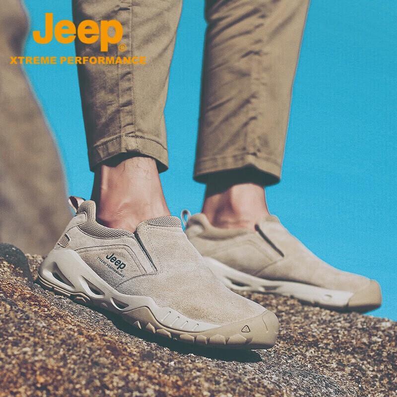JEEP Men s Suede Casual Slip-On Shoes 42
