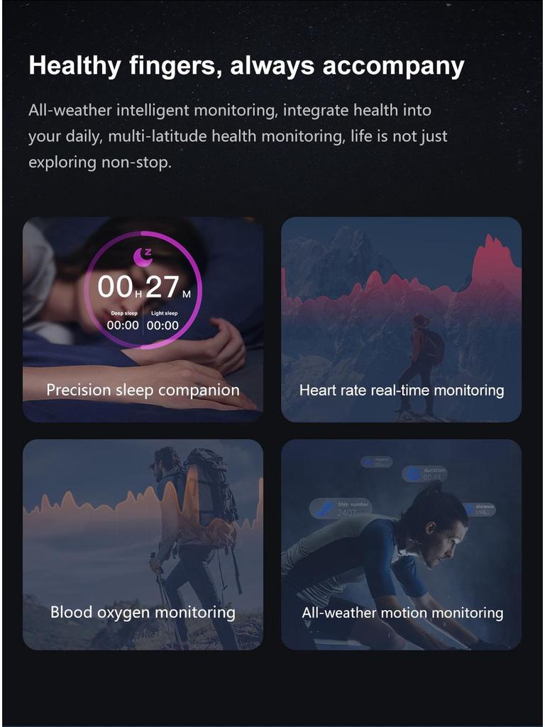 Smart Ring SR06: Waterproof, Blood Oxygen & Sleep Monitoring Bluetooth Wearable for Men and Women