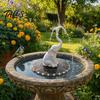 Solarbetriebene Poolfontäne Tierstatue Fontäne, Vogelbad mit LED-Leuchten, Schwimmende Pumpe für Gartenteich Hinterhof-Dekoration Automatisch