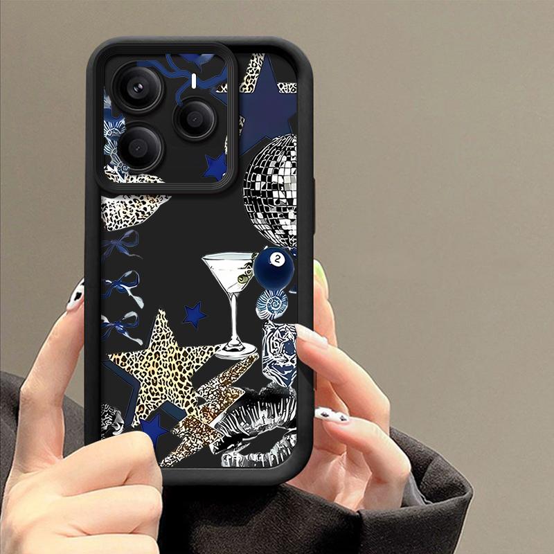 Leopard Star Disco Ball Pattern Case For Xiaomi Redmi Note 14 13 Pro 5G 4G 12 11 Funda Xiaomi 14T 13T 11T Pro Shockproof Bumper Silicone Cover