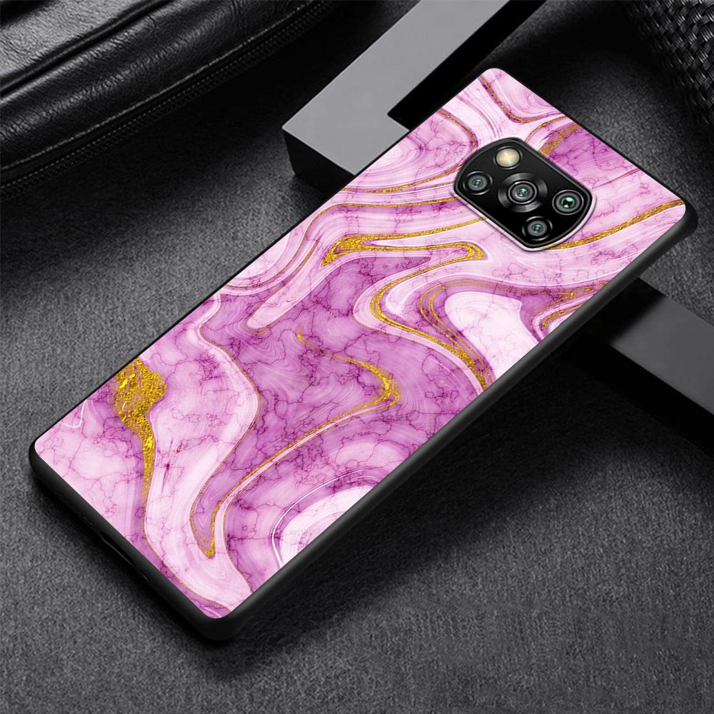 Color Luxury Marble Phone Case for Xiaomi Poco X3 NFC M3 X4 Pocophone F1 M4 Pro F3 GT Soft Silicone Black Cover Shell