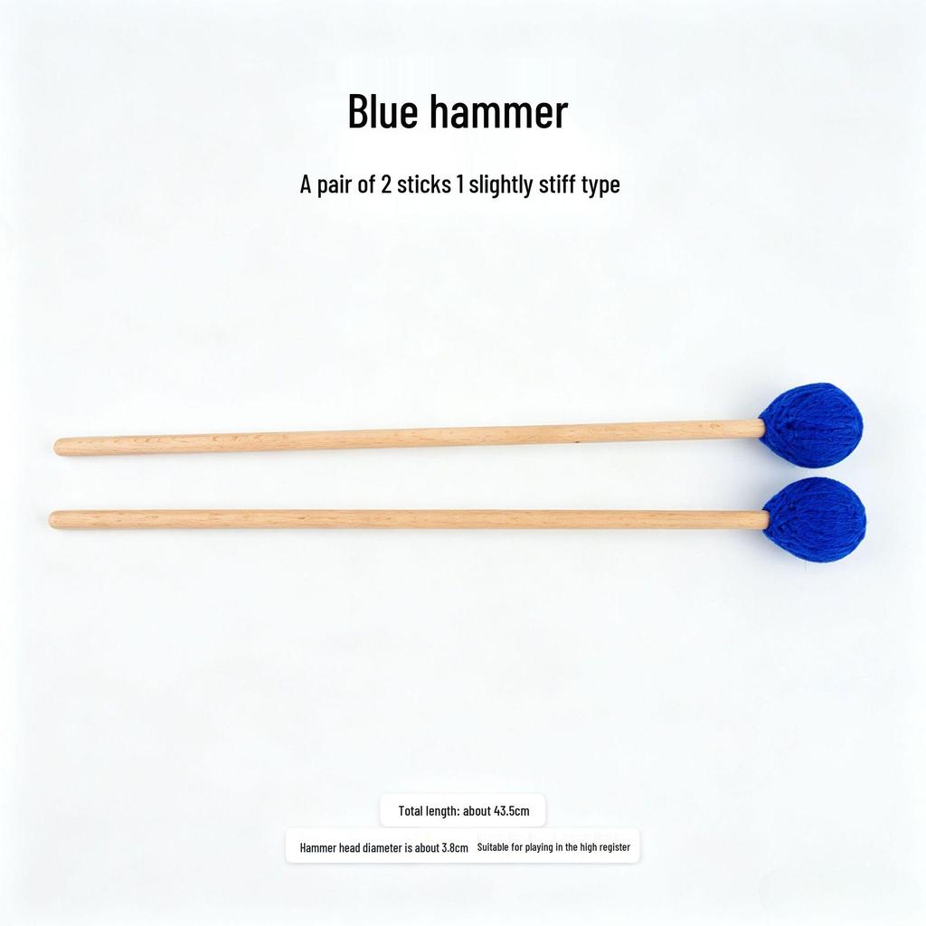 Professional Beech Wood Mallets with Wool Yarn Heads - Soft, Medium, Hard for Marimba & Xylophone