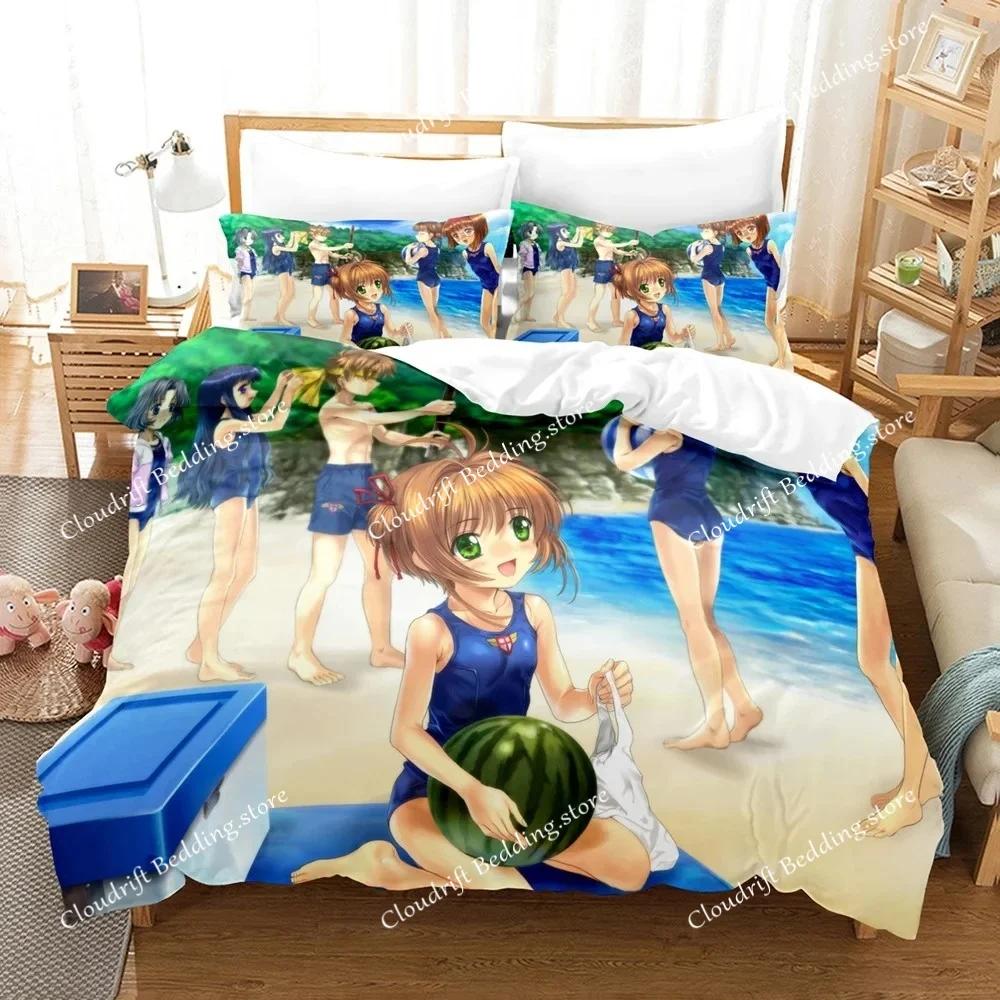 New 3D Printed Anime Cardcaptor Sakura Bedding Set Boys Girls Twin Queen Size Duvet Cover Pillowcase Bed Kids Adult Home Textile