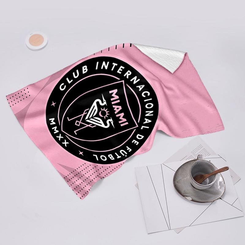 proof beach towel with Inter Miami CF pattern - soft,absorbent,quick-drying,machine washable - perfect for swimming,camping,bathing