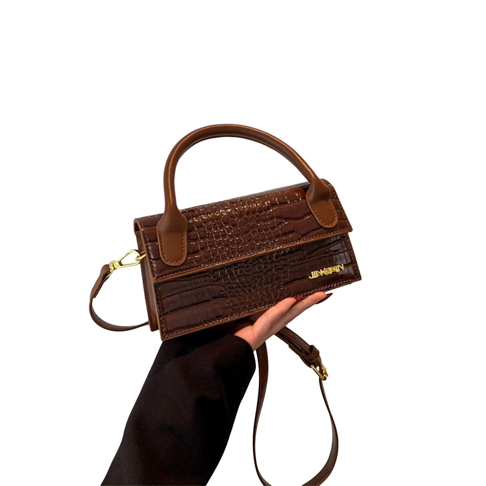 

Crossbody Bag Fashion Stone Texture Handbag for Girl Women Leather Shoulder Bag Vintage Bag Versatile Tote Bag коричневый