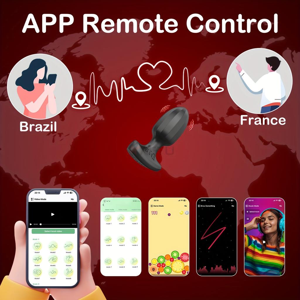9 Frequenzen Vibrations-APP Bluetooth Analplug Analspielzeug Sexspielzeug Erwachsenenprodukte Männlich und Weiblich Universal