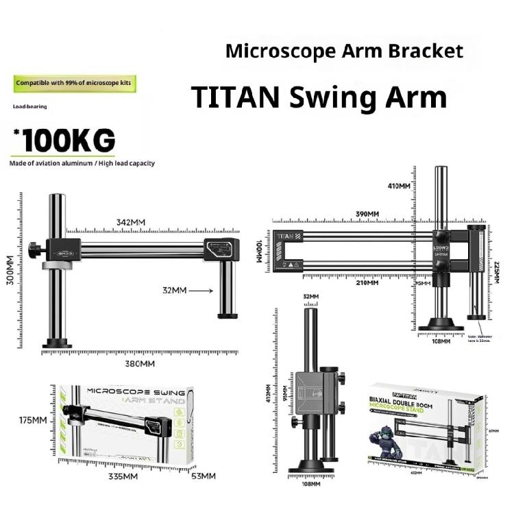 Laboratory Articulated Arm Bracket Double Arm Boom Stand for Stereo Microscope Workspaces Optimization
