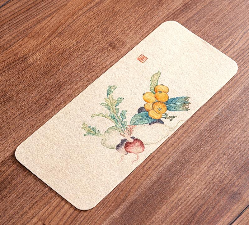 New Chinese Zen miscellaneous vegetable dry brewing tea party pastoral style coffee table dry brewing pad waterproof table flag