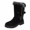 Fur Flats Suede Woman Mid Calf Boots Casual Warm Cozy Walking Shoes 2024 Winter Brand Fashion Short Plush Dress Mujer Zapatillas
