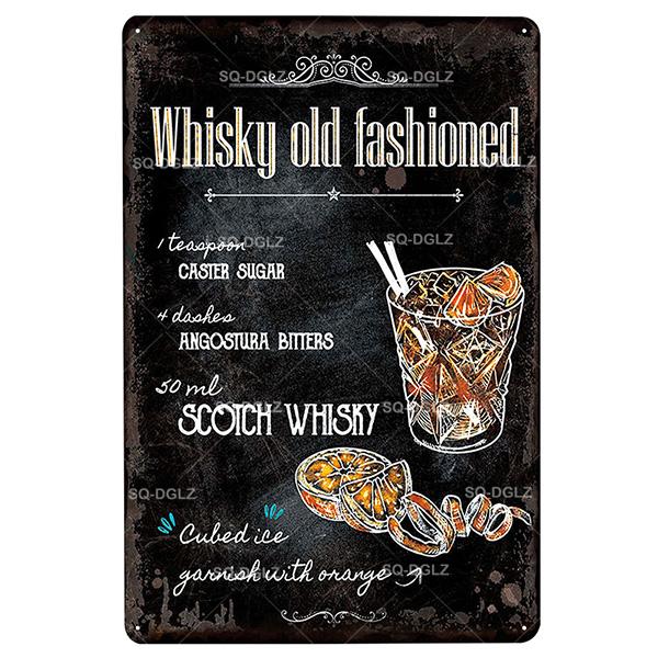 [SQ-DGLZ] Mojito Metal Sign Vintage Metal Plaque Plates Decor For Pub Bar Home Wall Decor Tin Signs Cocktail Poster Gift