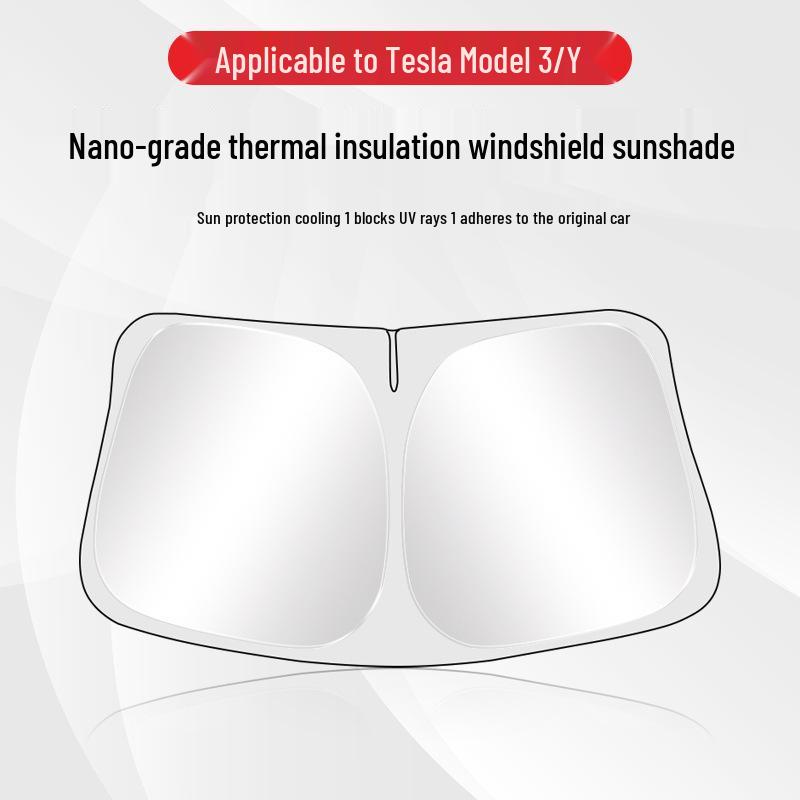 Tesla Model 3/Y Refreshed Windshield & Roof Sunshade Protection