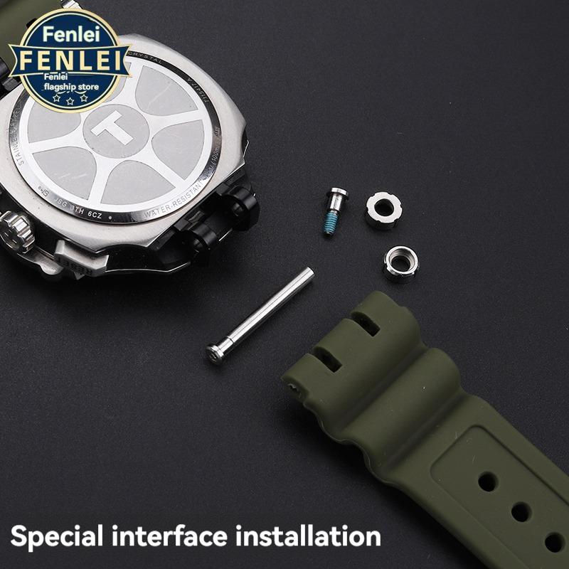 For Tissot Racing Series T115 Silicone Stainless Steel Buckle T115.417 Watch Band Men's Watch Accessories 22mm Waterproof Strap