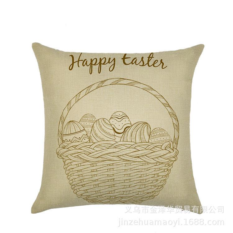 Watercolor Bunny Egg Easter Pillow Cover Nordic Office Sofa Polyester Cushion Cover Home Furnishings