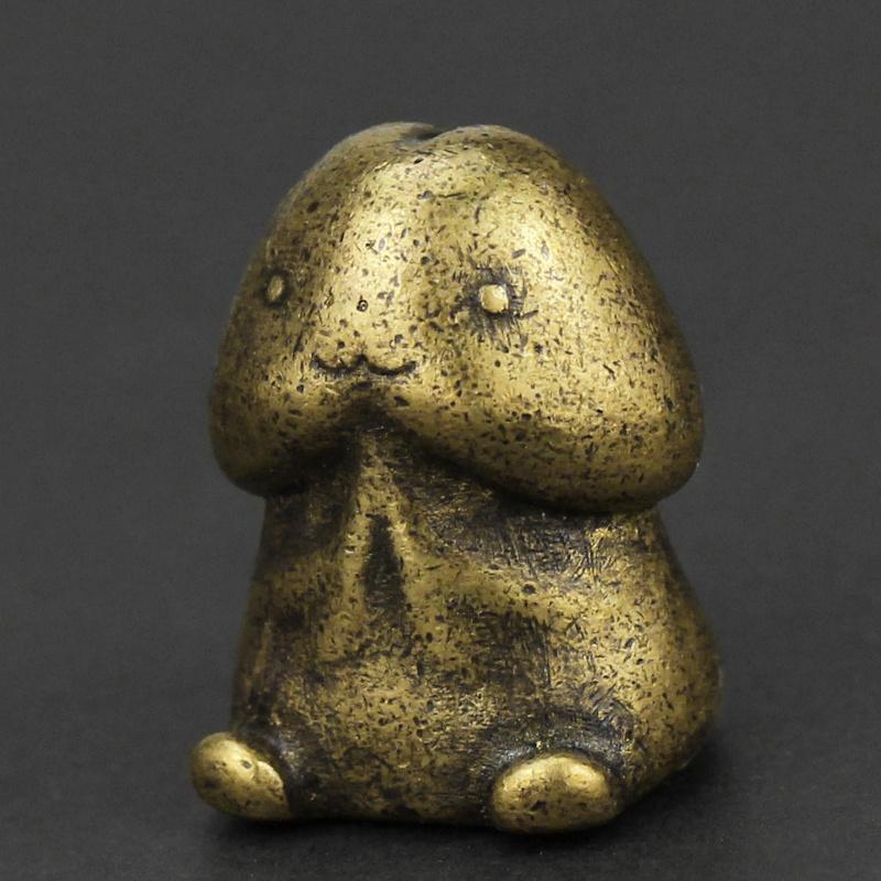 Cute Mini Cartoon Mushroom Head Fun Key Pendant Brass Metal Doll Gifts Copper Crafts