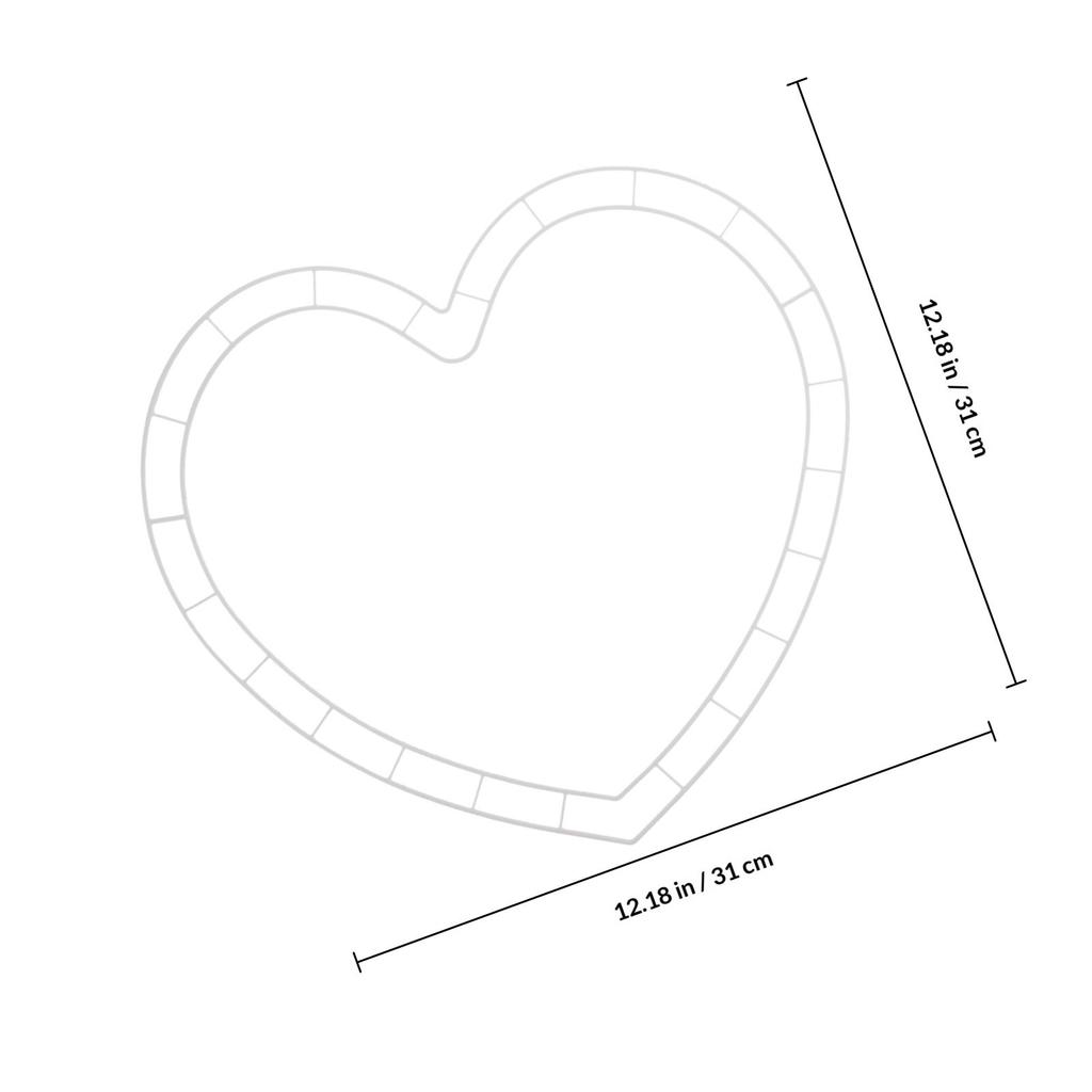 6Set Heart Shaped Plastic Wreath Frame Arranger Holder for Wedding Holiday Party Floral DIY Crafts Decoration