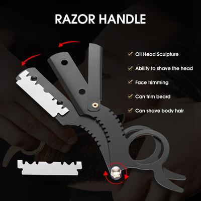 Ruční holicí strojek Rukojeť rovná hlava Jasná barva Pevná nerezová ocel Antikorozní