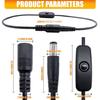 Flexible DC5521 Female To Male Extension Cord With Push Button Switches For Routers CCTV And Small Appliances