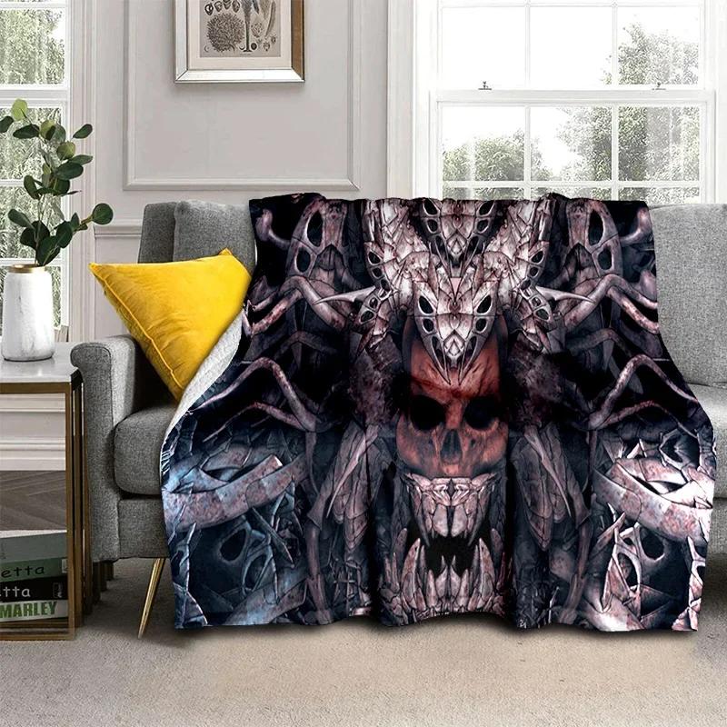 Gothic Horror Skull Ghost Cartoon Blanket Soft Throw for Home Bedroom Bed Sofa Picnic Travel Office Cover Kids