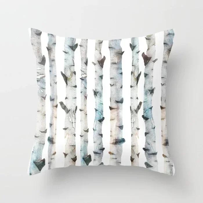 Yellow Plant Flower Decorative Cushion Cover Polyester Throw Pillow Cover Pillowcase For Sofa Home Decor 45X45Cm Fundas De Cojin