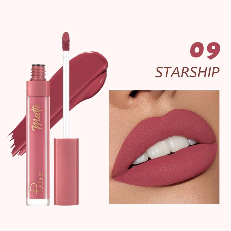Pudaier Matt Samt Lipgloss Set: 12 Antihaftfarben