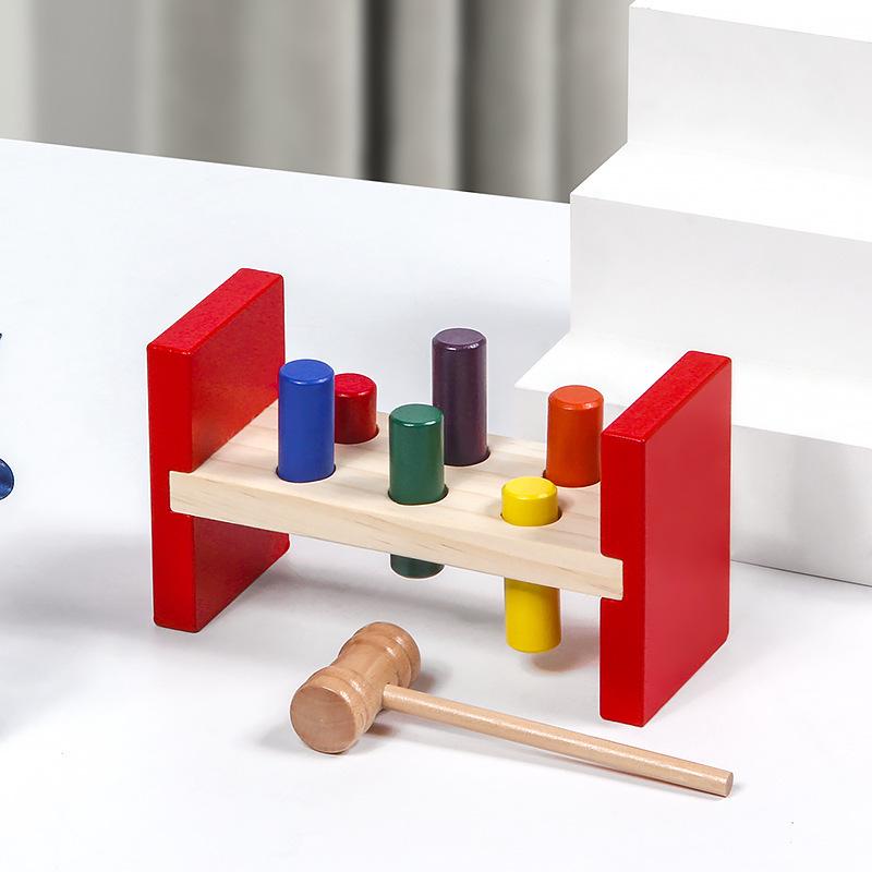 Colorful Wooden Educational Knocking Blocks Toy for Parent-Child Interaction