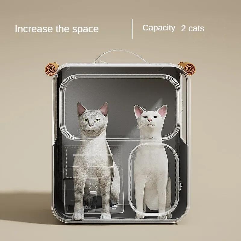 Cat Bag Cat Stroller Soft-Sided Pet Travel Carrier Detachable Cat Carrier Pet Backpack with Universal Wheels for Car Outdoor