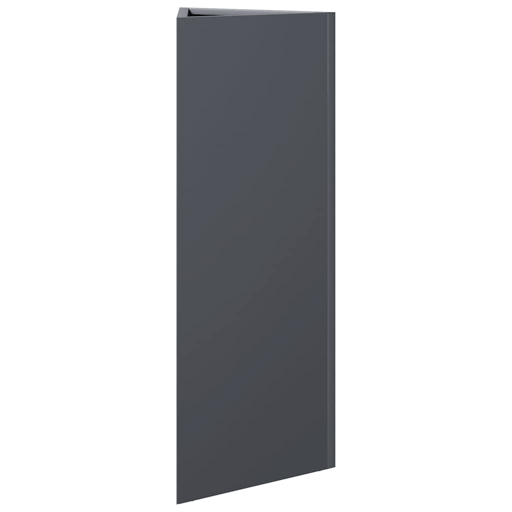 Plant Pot Anthracite Triangular 30 X 26 X 75 Cm Steel