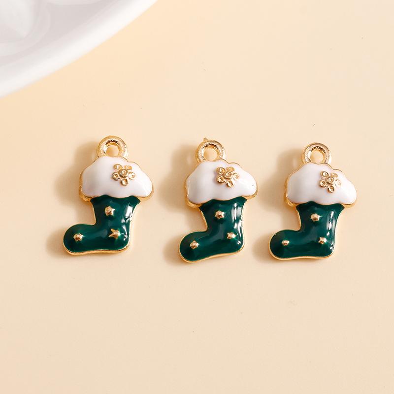 10pcs 17x21mm Cute Enamel Winter Snowflake Charms for Jewelry Making Christmas Earrings Pendants Necklaces DIY Crafts Supplies