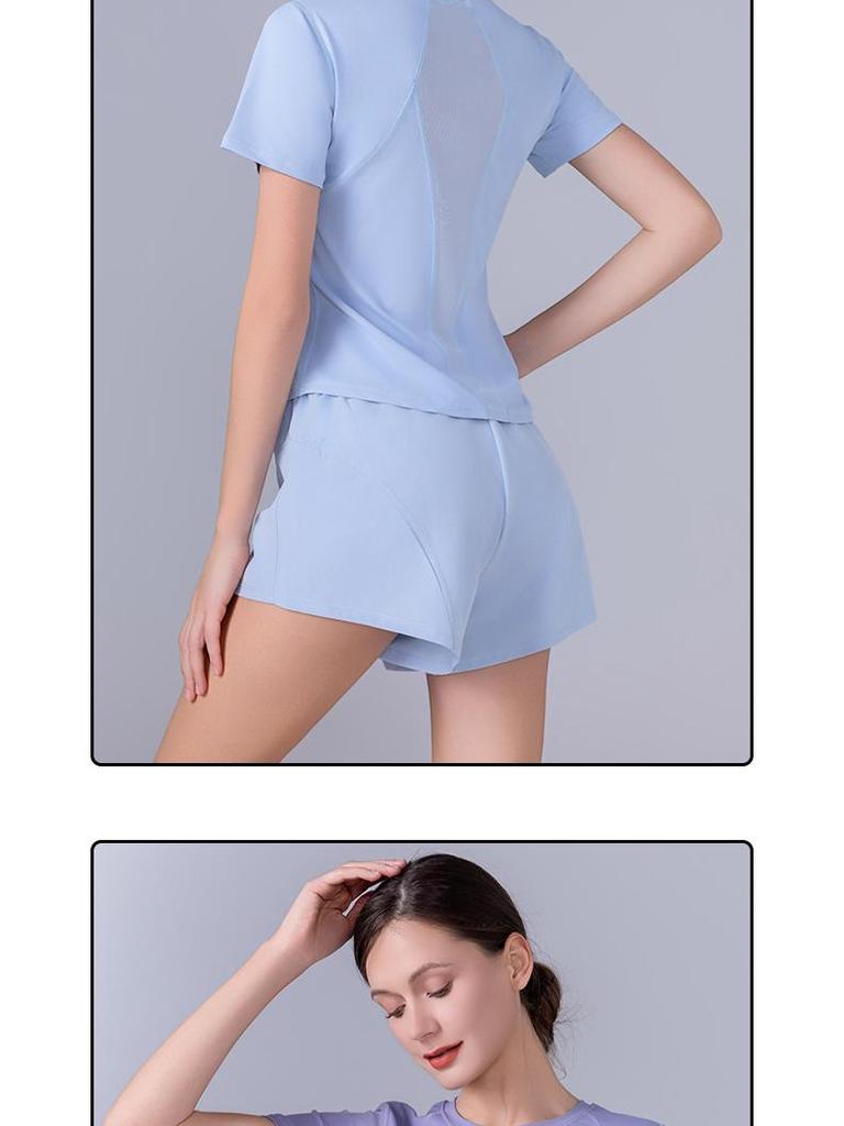 Women's Quick-Dry Yoga & Running Set - Loose, Slimming, Breathable, Short Sleeve Summer Fitness Apparel