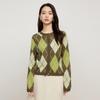 Elva' Island Women's Color-Block Rhombus Knit Cardigan