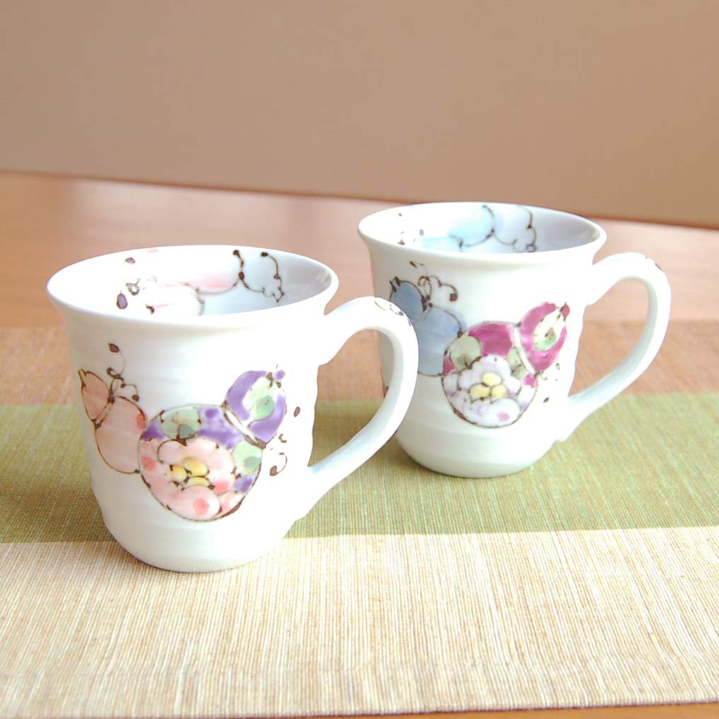 Ruhestandsgeschenk, Paar-Becher, Dankbarkeitsgeschenk, Ruhestandsgeschenk, Blume der guten Gesundheit, sechs Kürbisse, Arita Ware, hergestellt in Japan, für Geschenke