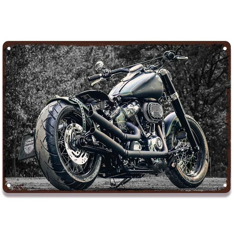 Vintage Amerikanischer Klassiker Motorrad Blechschilder Heim Wanddeko Metallschild Garage Man Cave Bar Dekorative Teller Poster