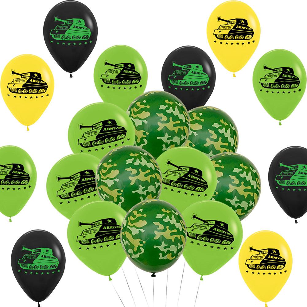Military Camouflage Balloon Set Metal Latex Balloon Children's Birthday Camouflage Party Background Decoration Photo Taking