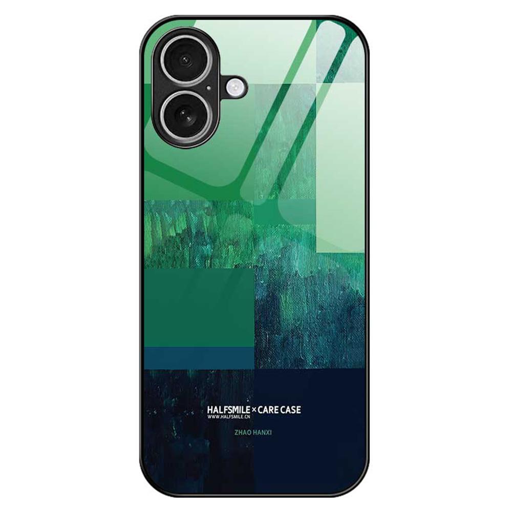 For iPhone 17 Case TPU PC Tempered Glass Pattern Printing Anti Drop Phone Back Cover