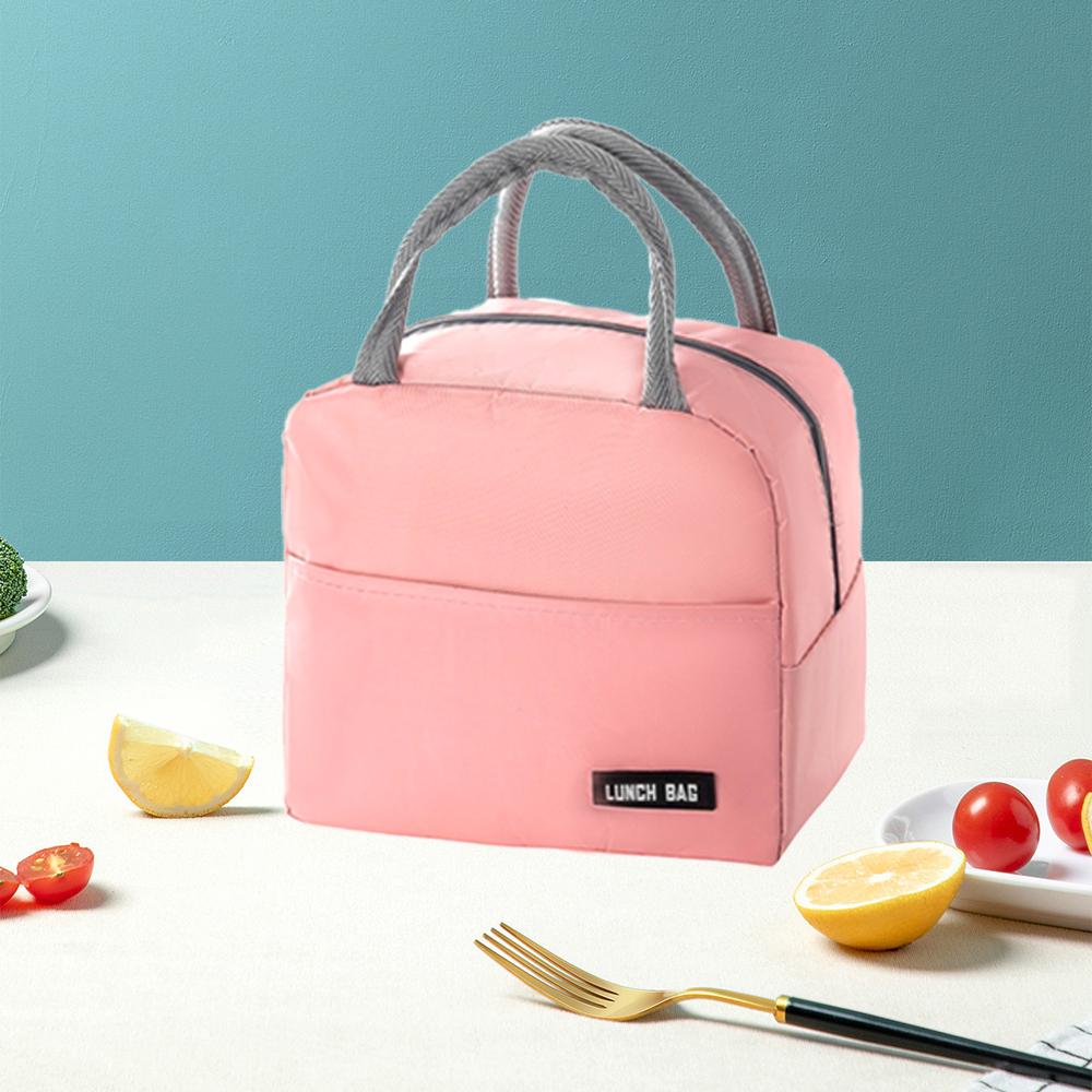 New Solid Color Twill Bento Bag Portable Thermal Bag Thickened Student Lunch Box Bag Bento Bag Meal Bag