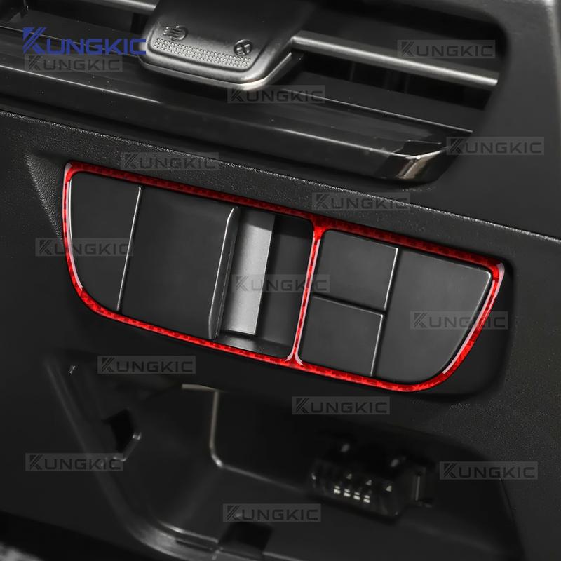 Real Soft Carbon Fiber For KIA EV6 GT EV 2022 2023 2024 2025 2026 LHD RHD Car Headlight Button Switch Decor Trim Sticker.