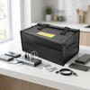 Black/Silver Explosion-proof Safety Bag Compact-sized Zipper-sealed Hazardous Item Containment Bag Rectangular-shaped